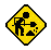 GIF of a yellow construction sign with a stick figure digging, like you used to see everywhere in the 90's.